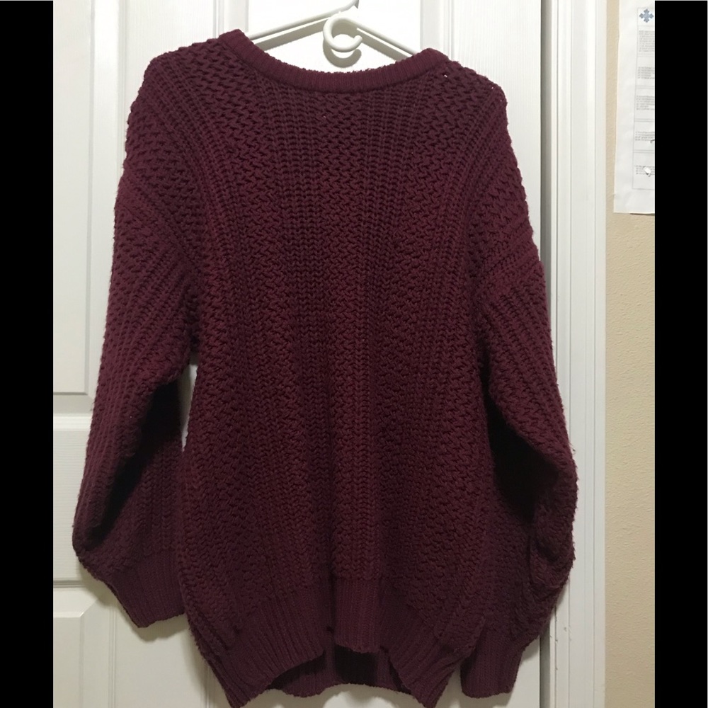 Burgundy knit sweater